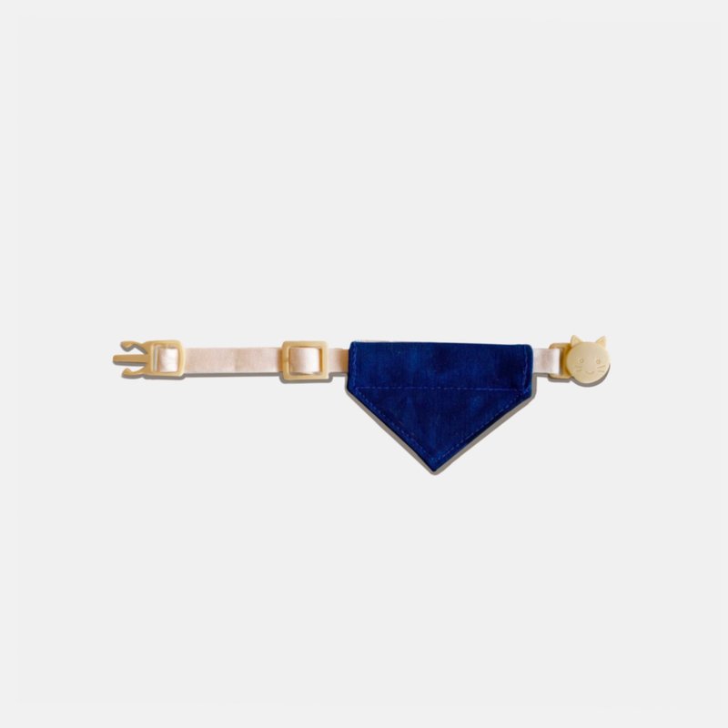 簡約手工定制貓項圈 Blue Whale Breakaway Cat Collar - 項圈/牽繩 - 棉．麻 藍色