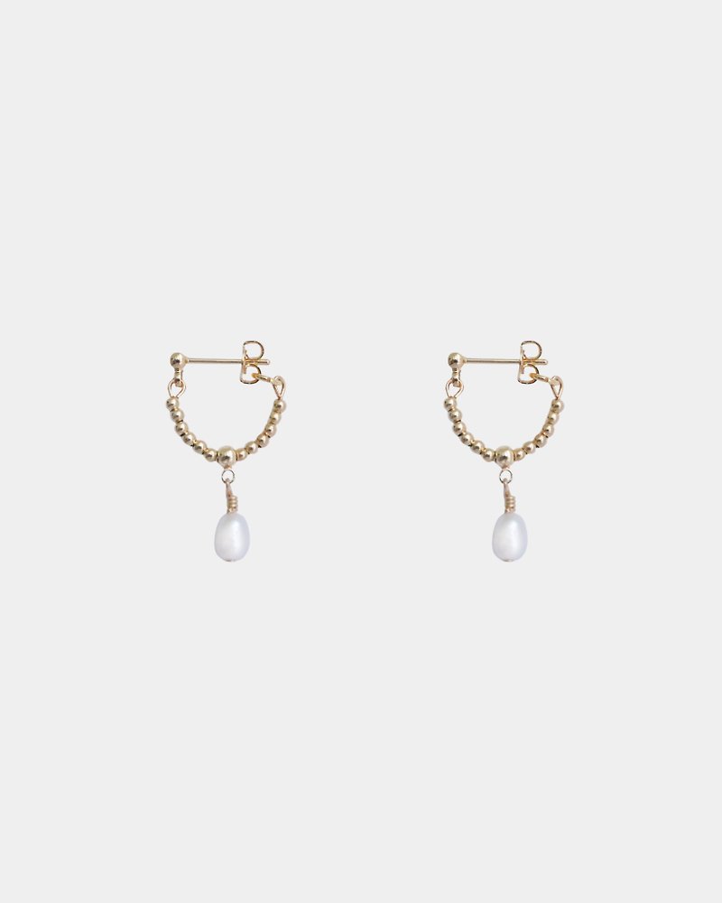 PEARLINE 14K GF Pearl Earrings - Earrings & Clip-ons - Other Metals White