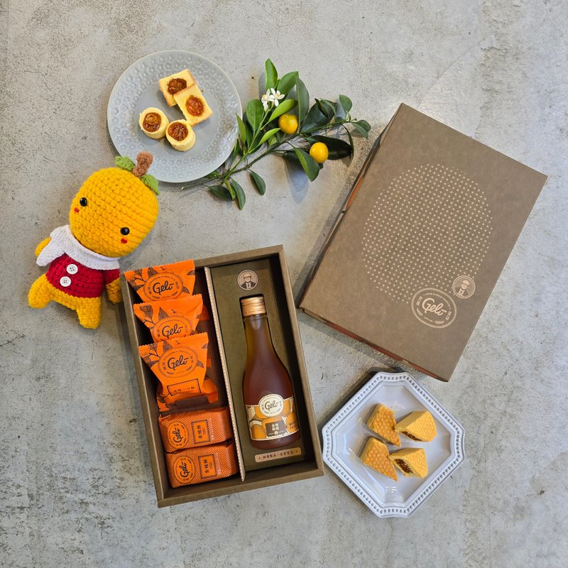 New Year Orange Gift Box SB (3 pieces of kumquat cake + 2 pieces of kumquat cake + optional combination) - Comes with carrying bag - Cake & Desserts - Fresh Ingredients 