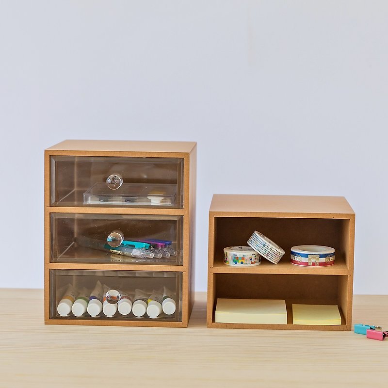 【二格文具盒】壓克力收納 生日禮物 - 收納箱/收納用品 - 木頭 白色