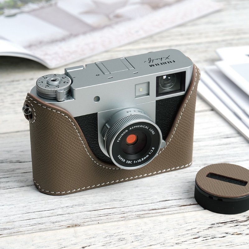 手掌紋皮革相機底座 for FUJIFILM X-HF1 / X HALF / XHALF - 相機/拍立得/底片相機 - 真皮 多色