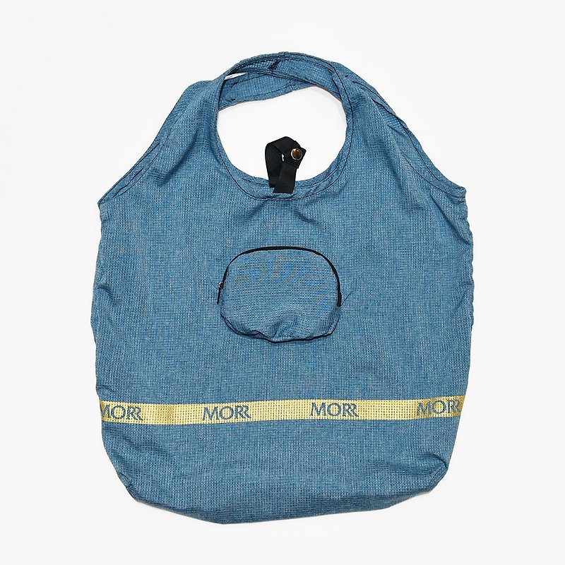【MORR】Packable Shopping Bag - Steel blue - Handbags & Totes - Polyester 