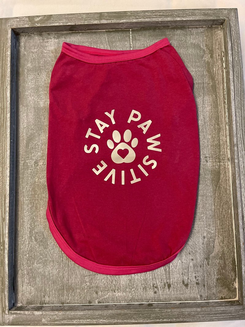 Pet summer clothes cool shirt pure cotton comfortable teddy corgi dog vest red - ชุดสัตว์เลี้ยง - ผ้าฝ้าย/ผ้าลินิน สีแดง