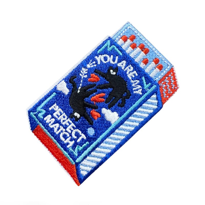 Embroidered Patch Perfect Match, Bag Charm, Bag Accessories - 徽章/別針 - 繡線 藍色