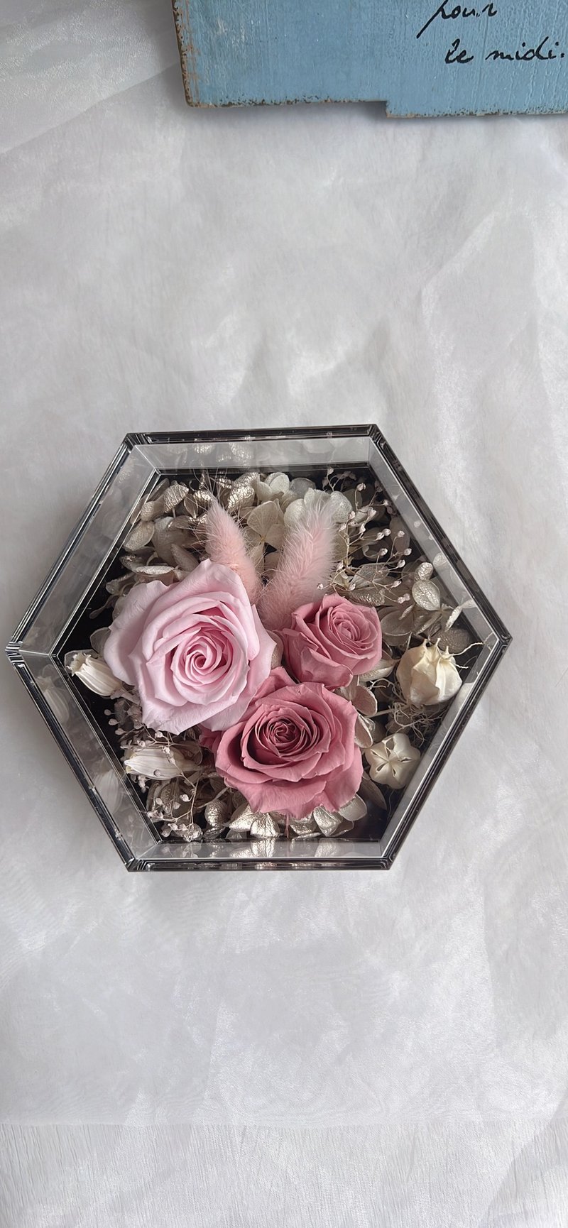 Preserved Flower Box Fog Pink - ช่อดอกไม้แห้ง - พืช/ดอกไม้ 