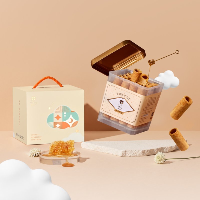 實心蛋捲 | 雲朵心語粹蛋捲提盒 - 蜂蜜 32 入 - 零食/點心 - 新鮮食材 