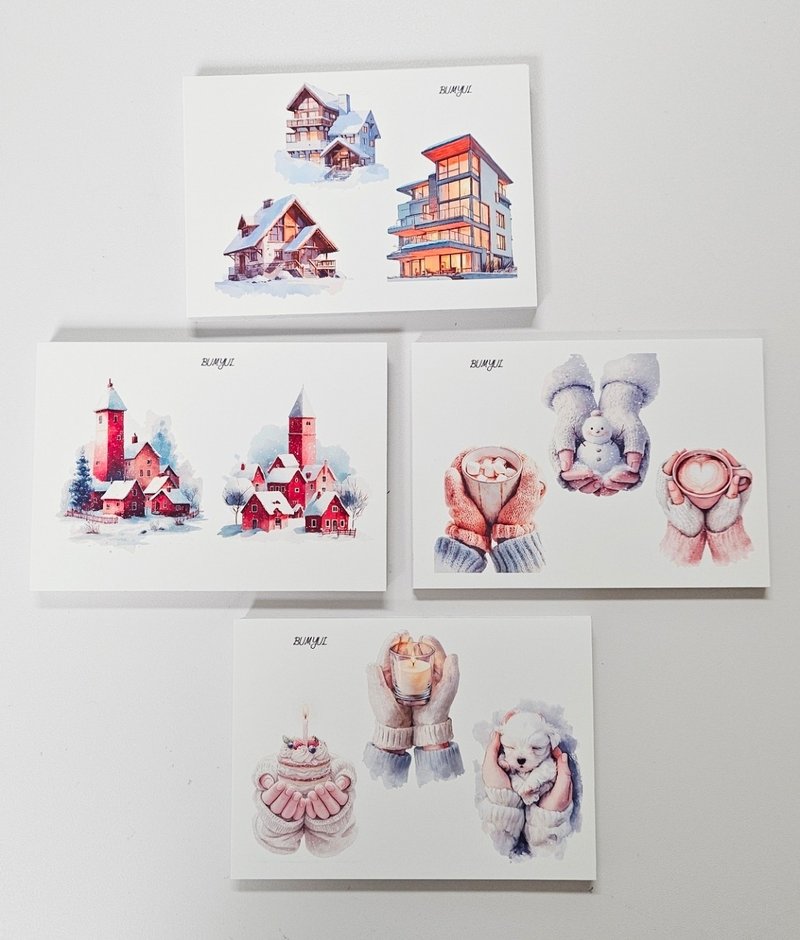 Cozy Ski Day Sticker Pack - กระดาษโน้ต - กระดาษ หลากหลายสี