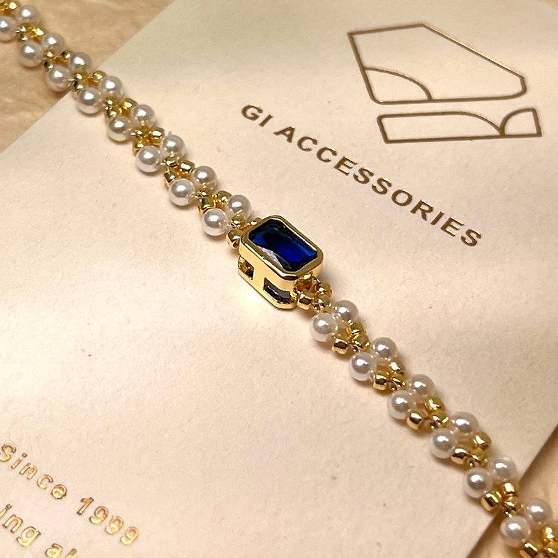 GI designer starry night pearl sterling silver injection gold transshipment Stone natural spar - Bracelets - Pearl 
