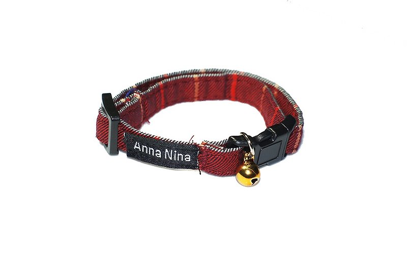 Pet Collar Cat Fast Shipping Large Checkered Rhododendron Collar XS-M - Collars & Leashes - Cotton & Hemp 
