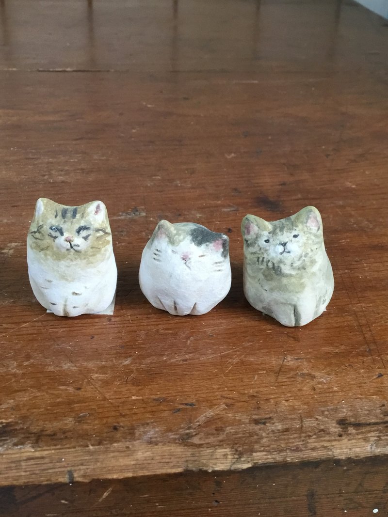 Pottery doll/fat cat - ตุ๊กตา - ดินเผา สีกากี