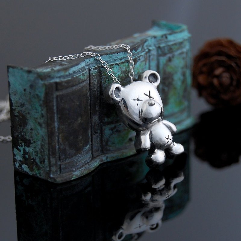 XX bear (Silver necklace) - สร้อยคอ - เงินแท้ 