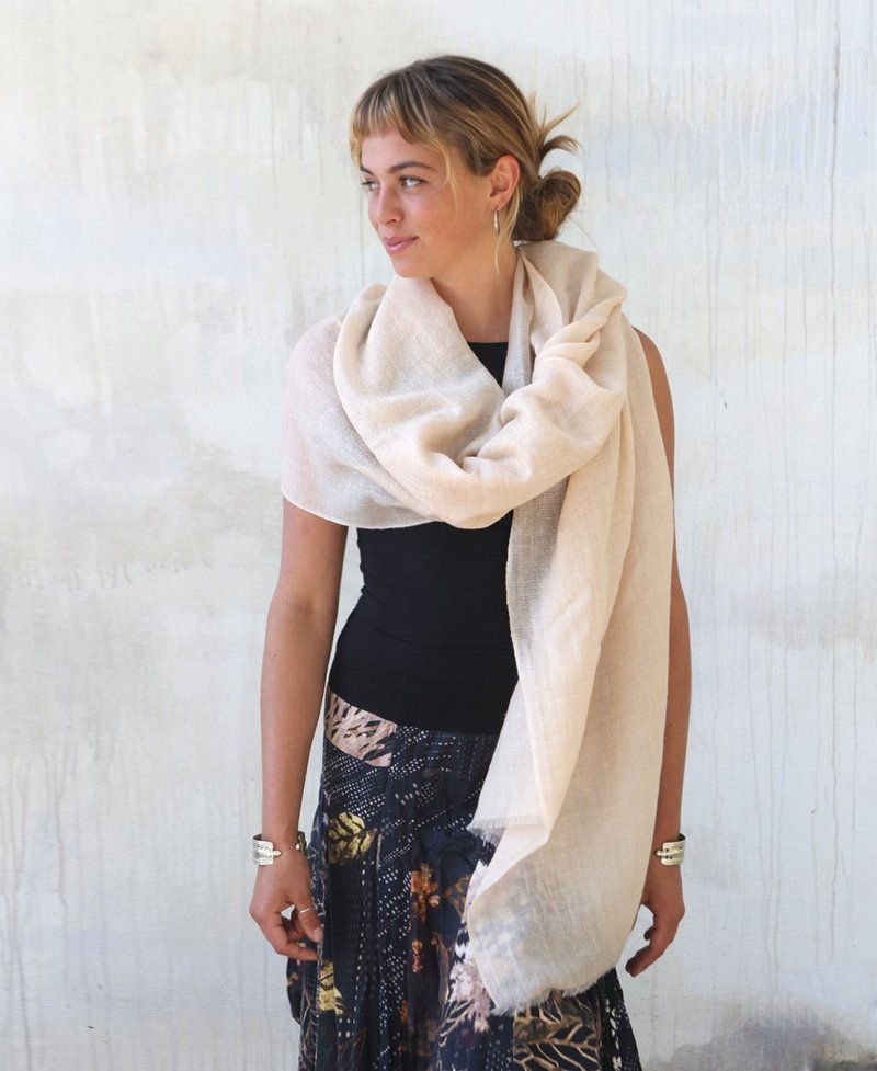 LATTE SHAWL - Scarves - Cotton & Hemp 