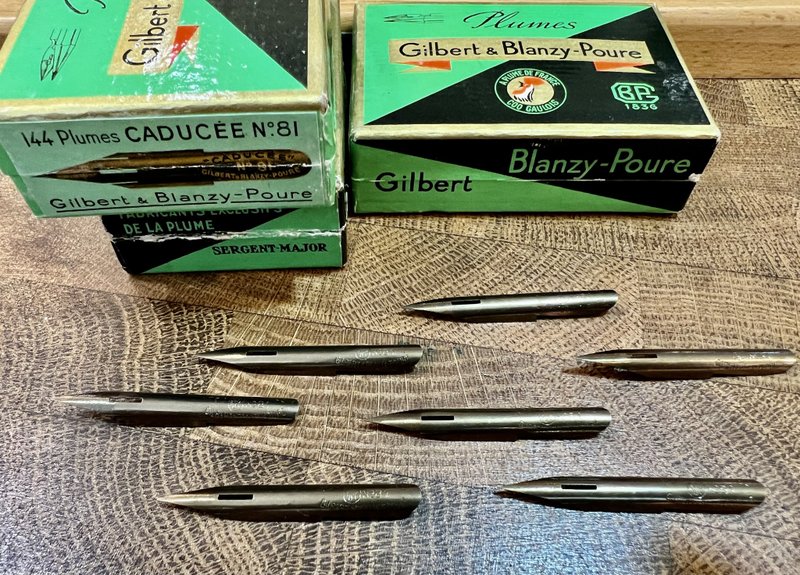 1950s old French nib Gilbert Caducee N. 81 water nib - ปากกาจุ่มหมึก - โลหะ 