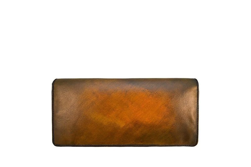 ACROMO Lamb Brown Flat Long Wallet - Wallets - Genuine Leather Brown