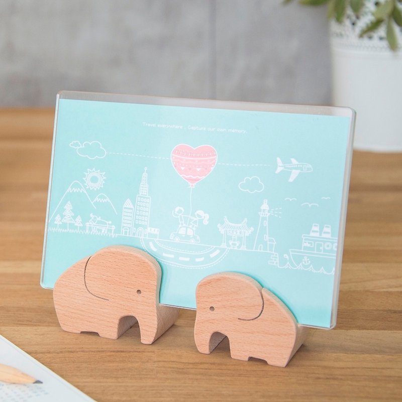 Elephant Couple Photo Frame - Picture Frames - Wood Brown