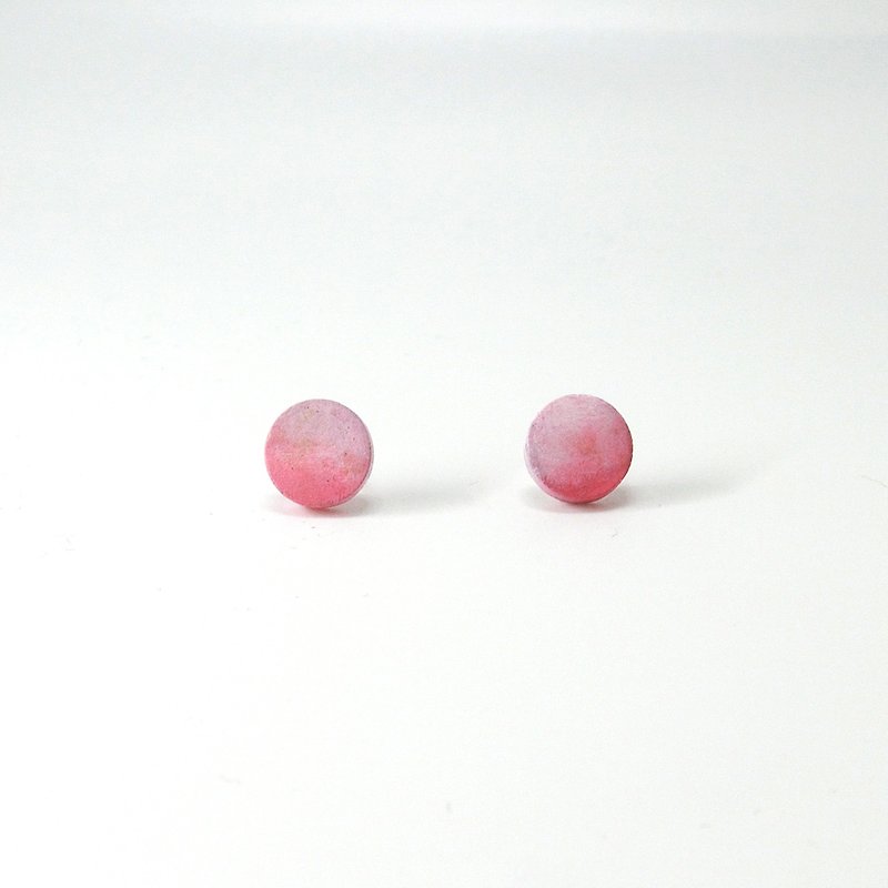 Solar term series - Spring Equinox Cement Earrings - Earrings & Clip-ons - Cement Pink