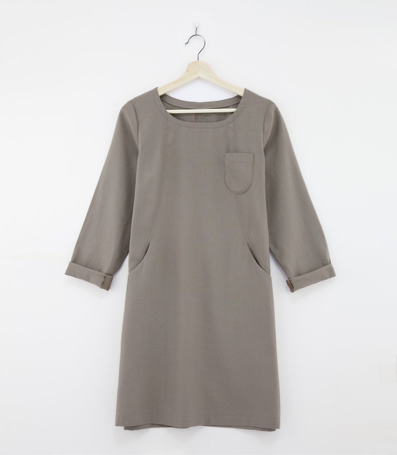 im simple and elegant Linen cotton material handmade dress - One Piece Dresses - Cotton & Hemp 