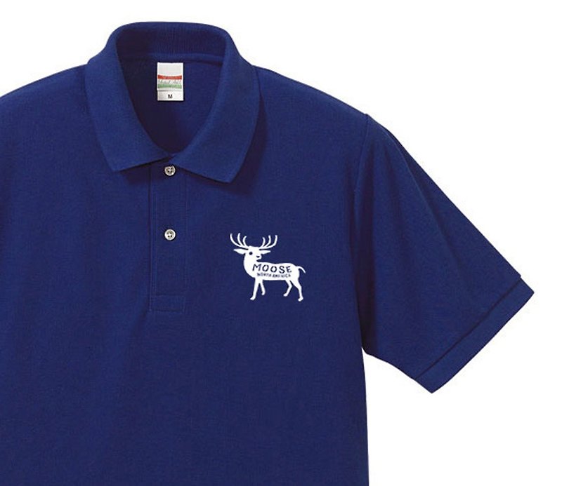 moose   ポロシャツ【受注生産品】 - 女上衣/長袖上衣 - 棉．麻 藍色