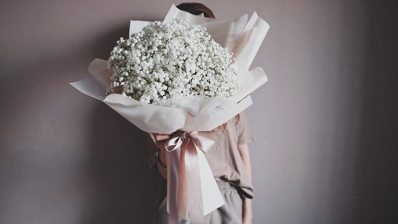 缱绻::カスミソウの花束の提案大きな花束フラワーブーケバレンタインデーのクリスマスプレゼント - ドライフラワー・ブーケ - 寄せ植え・花 