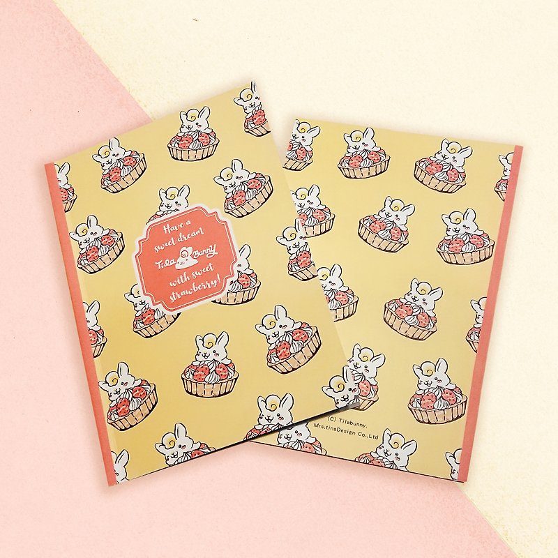 Notebook With Sticker-A5 Size-Strawberry Bunny(Dessert) - Notebooks & Journals - Paper Pink
