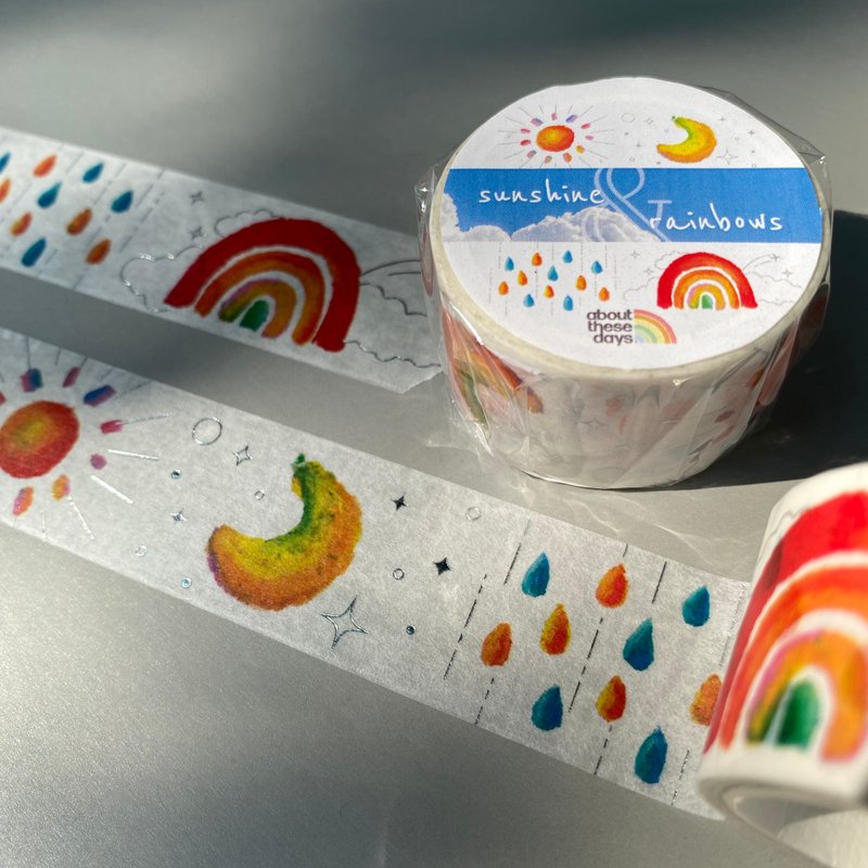 【Washi Tape】Sunshine & Rainbows - Washi Tape - Paper Multicolor