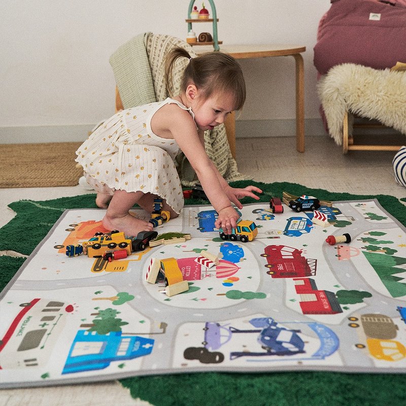 Cherry and Harry-Car City Waterproof Washable Play Rug - 地墊/地毯 - 其他材質 