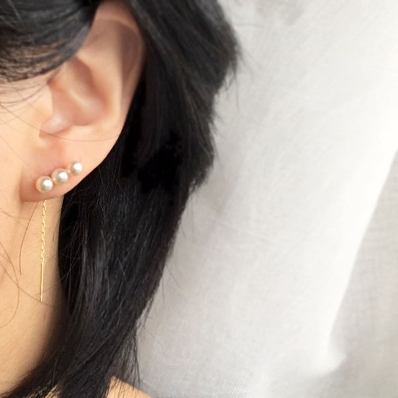 K14gf Baby Pearls Earrings - Earrings & Clip-ons - Pearl White