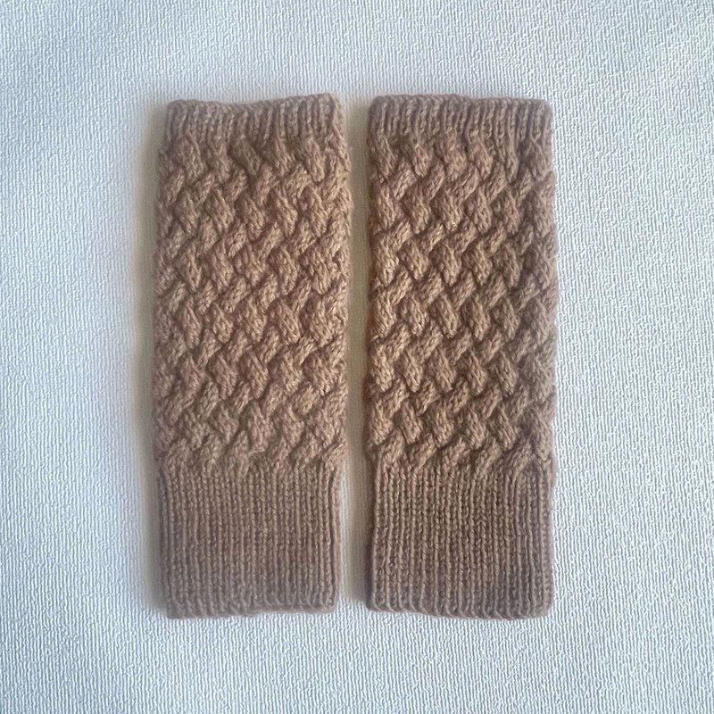 baby alpaca hand knitted hand warmers Small size - อื่นๆ - ขนแกะ สีนำ้ตาล