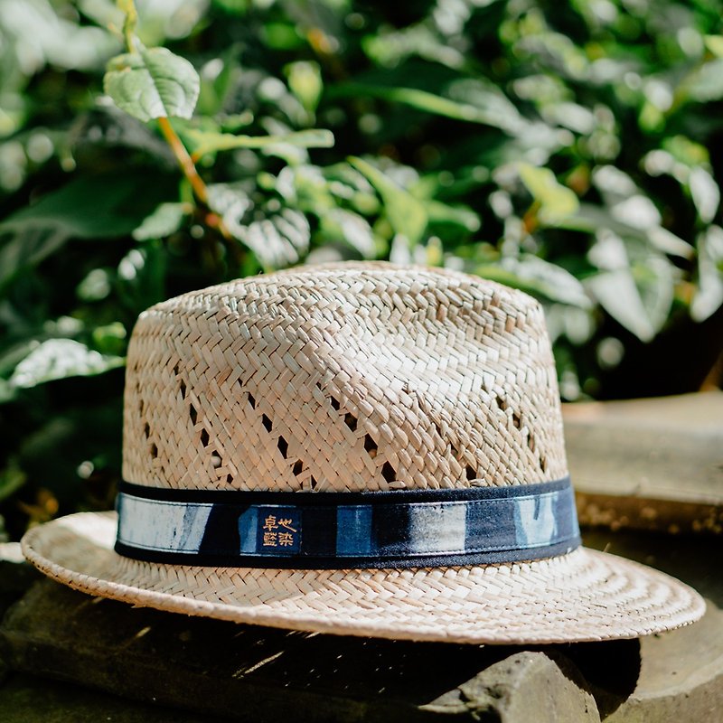 Zhuoye Aizen×Yuanli Rush - Rush Hat (Batik Ribbon) - Hats & Caps - Cotton & Hemp 