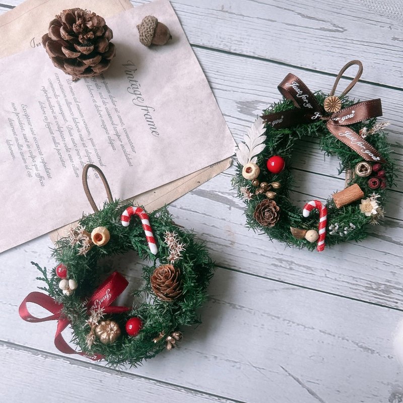 【 DIY材料 】 親子同樂 永生聖誕花圈-材料包 - 花藝/盆栽/植栽 - 植物．花 