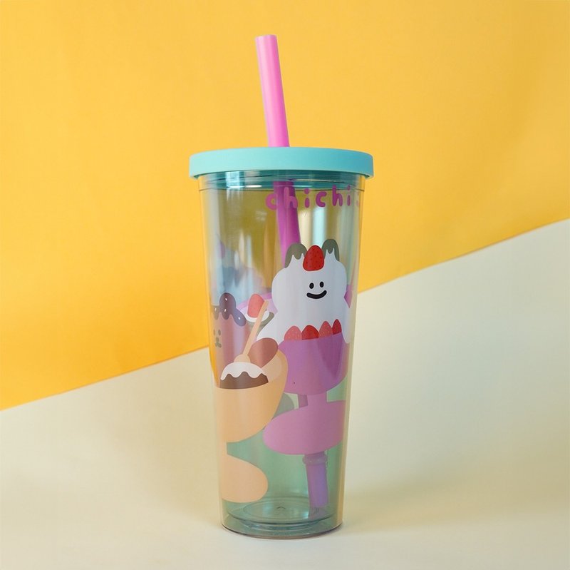 【87 Little Rabbit】Double-layer cold water cup (Sundae style 710ml) - Pitchers - Plastic 