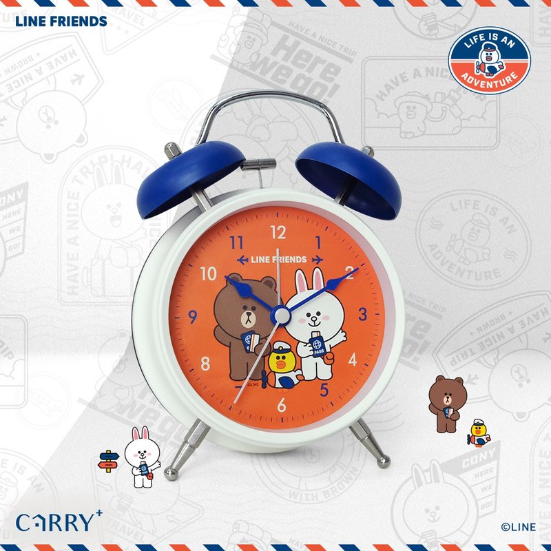 LINE FRIENDS travel fun alarm clock (silent sweep second movement) - Clocks - Other Metals Blue