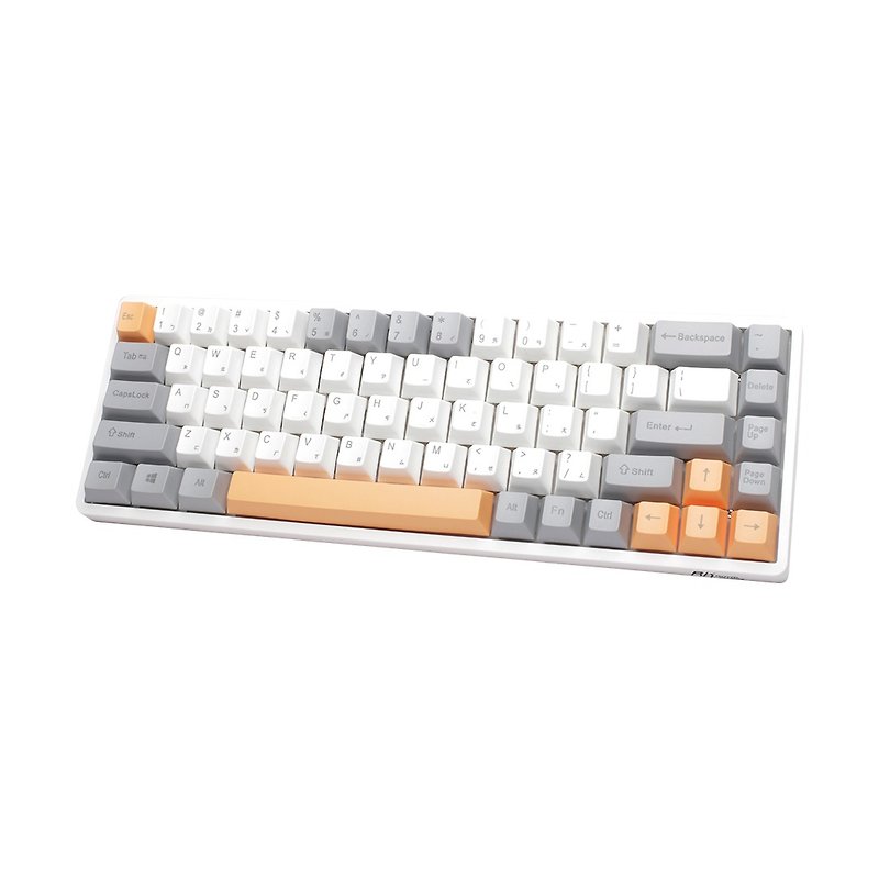 【RK】RK68 65% Bluetooth three-mode wireless mechanical keyboard red axis ice blue light gray orange - อุปกรณ์เสริมคอมพิวเตอร์ - พลาสติก สีส้ม