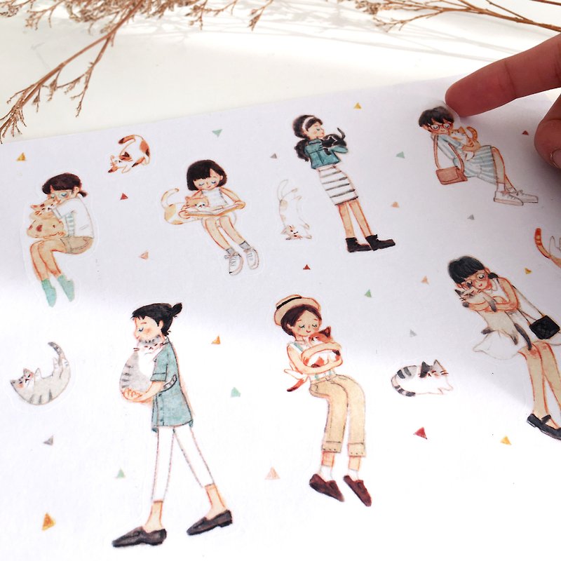/ Washi Stickers / Hugging Cats / - Stickers - Paper 