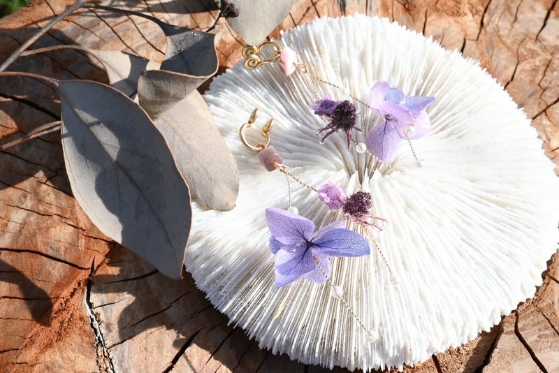 紫晨之戀 - 耳環/耳夾 - 其他金屬 紫色