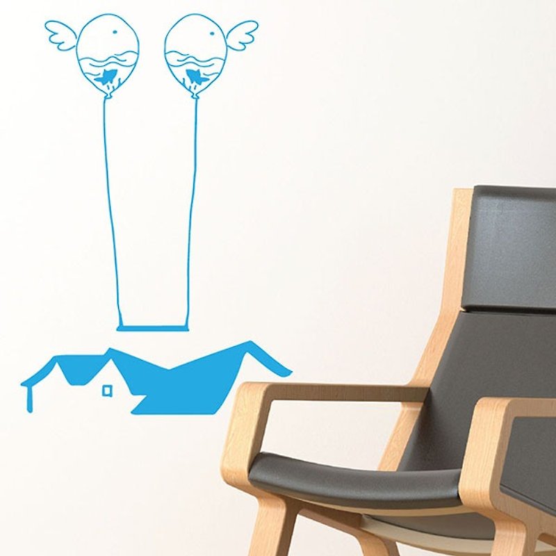Wall Stickers-Taiwan-made creative seamless "Smart Design" floats to the sky - Items for Display - Paper 