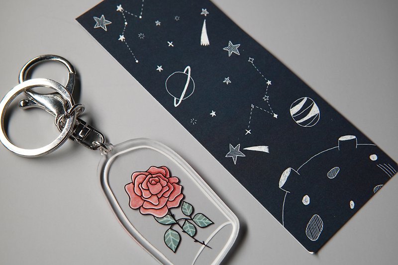 Rose in the universe- Acrylic key ring pendant - ที่ห้อยกุญแจ - อะคริลิค 