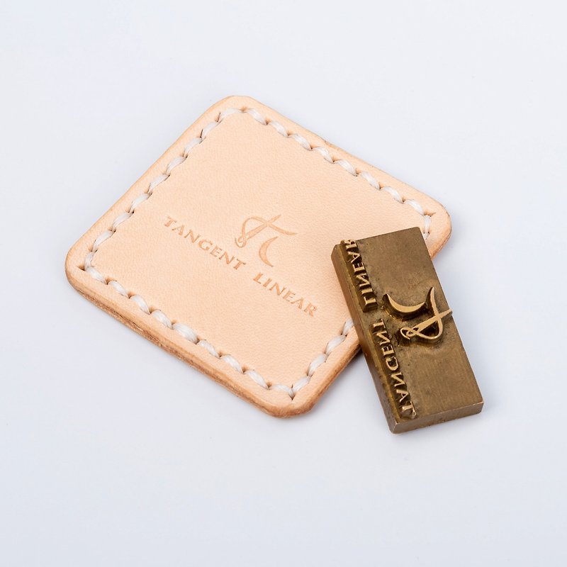 [Tangent Pie] Exclusive custom text embossing leather embossing service - Other - Genuine Leather Multicolor