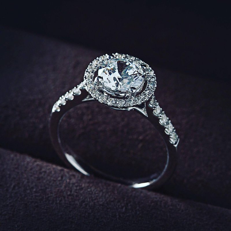 Frankness | 18K White Gold Diamond Wedding Ring BL44 | Rose Gold / Diamond Ring / Couple / Custom / Customized - แหวนคู่ - โลหะ สีเงิน