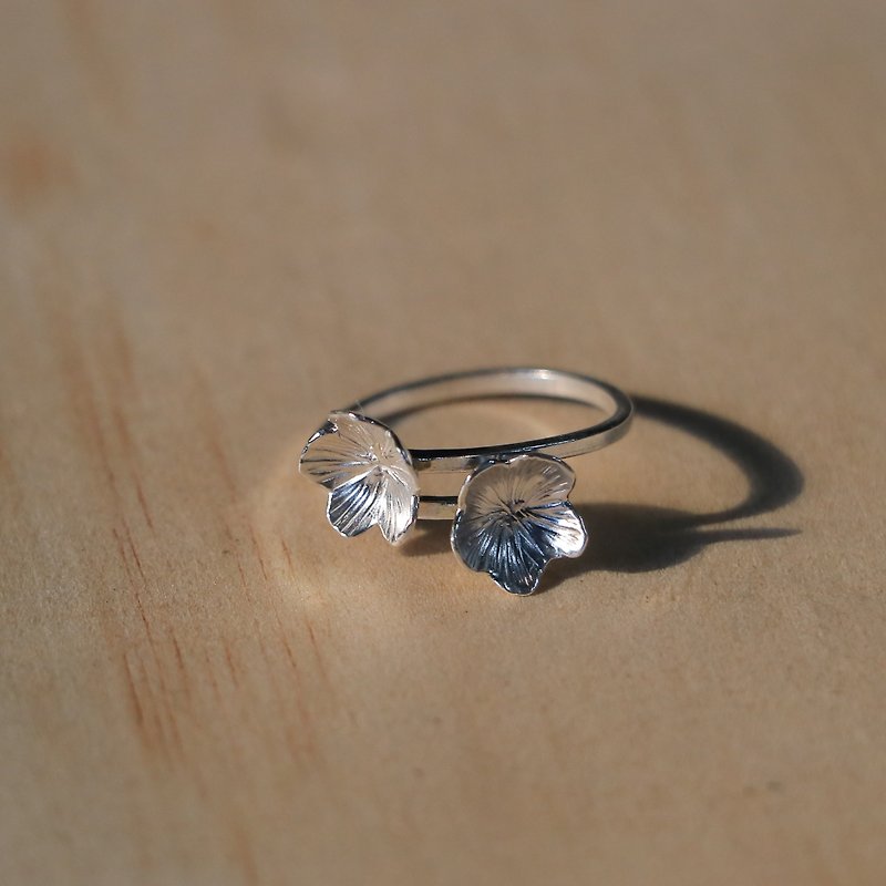Botanical Depiction Series | Small Blooming Sterling Silver Adjustable Ring - General Rings - Sterling Silver Silver
