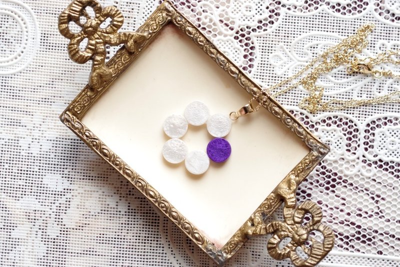 Resin Art: Circle Pendant - Bellflower - สร้อยคอ - เรซิน สีม่วง