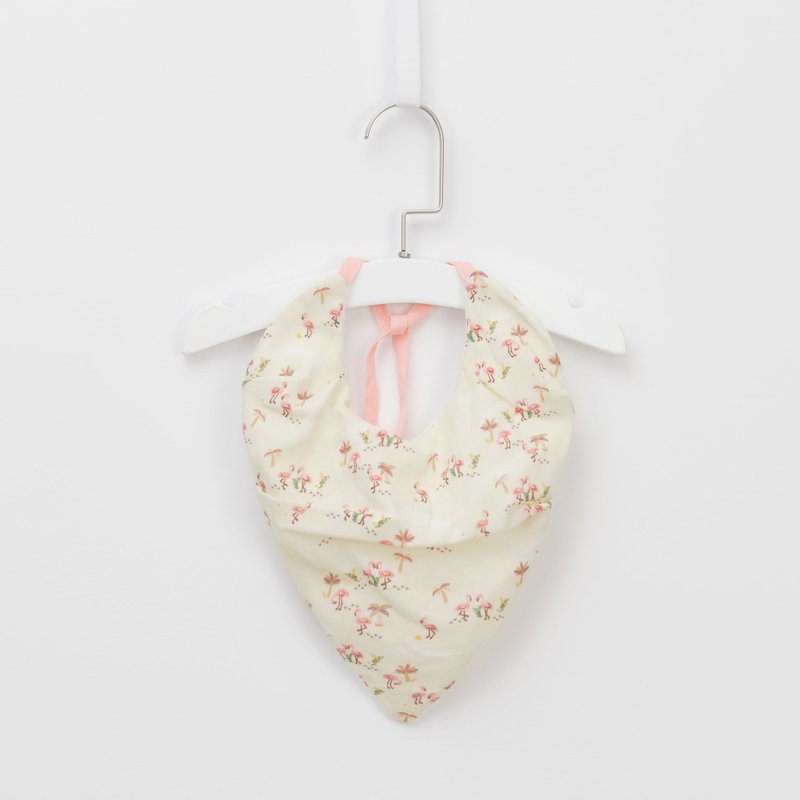 Three-dimensional surging triangle gauze bib - flamingo - Bibs - Cotton & Hemp 