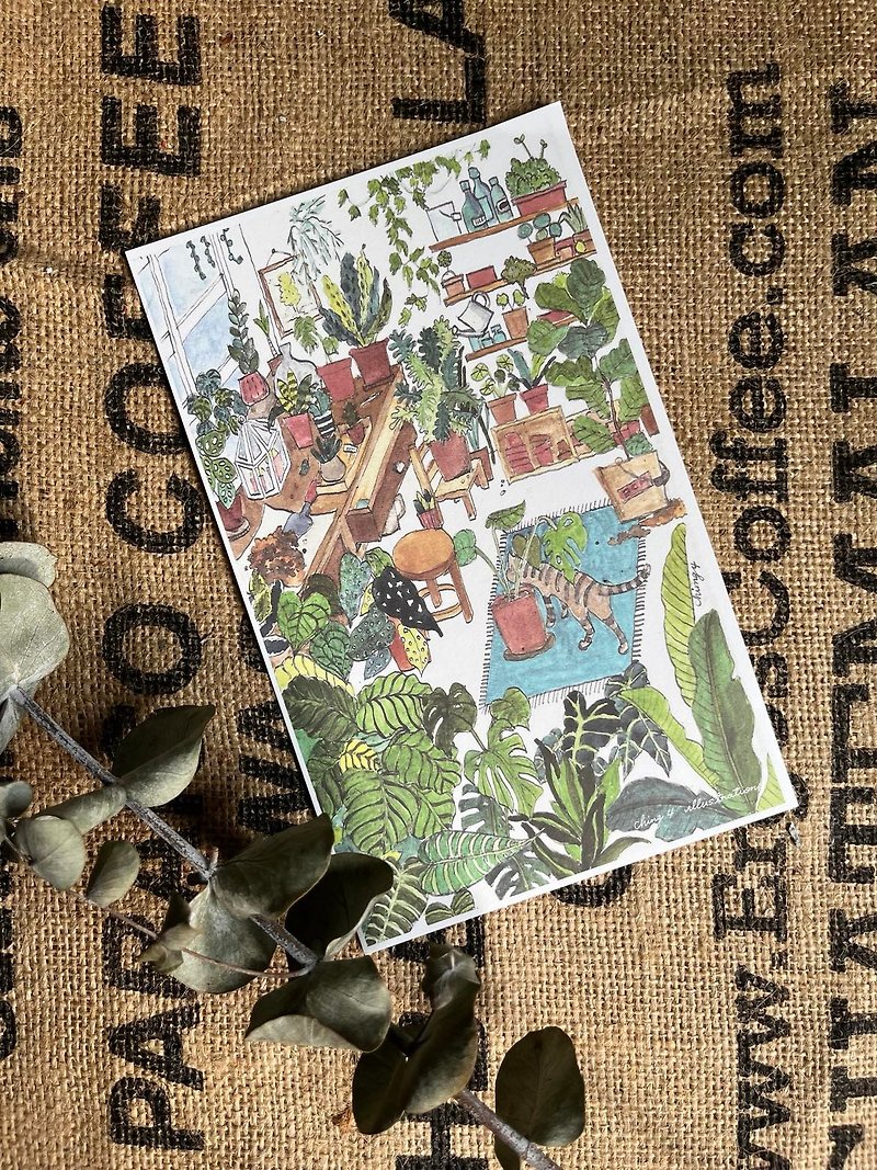 Plant Studio A5 small poster - การ์ด/โปสการ์ด - กระดาษ สีเขียว