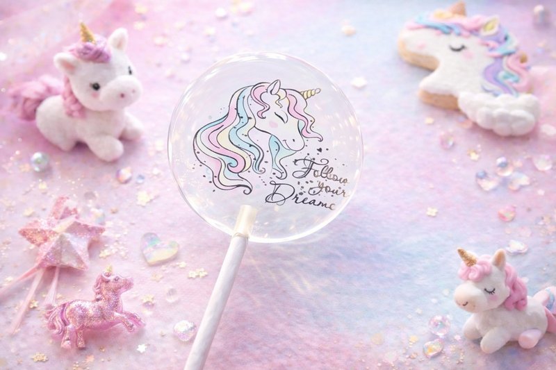 Patterned Lollipop – Pastel Unicorn Poem - Snacks - Fresh Ingredients Transparent
