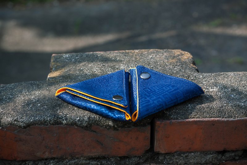 Triangle Coin Purse // Blue Background Plain Pattern // Triangle Bag