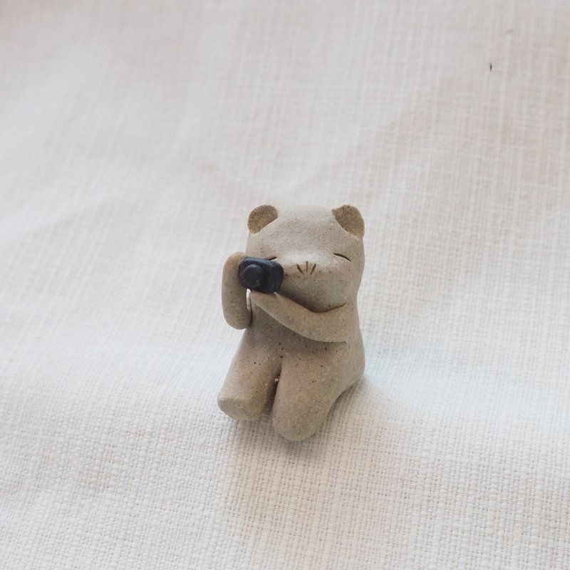 Camera Bear Ceramics By gapN studio - 擺飾/家飾品 - 陶 咖啡色