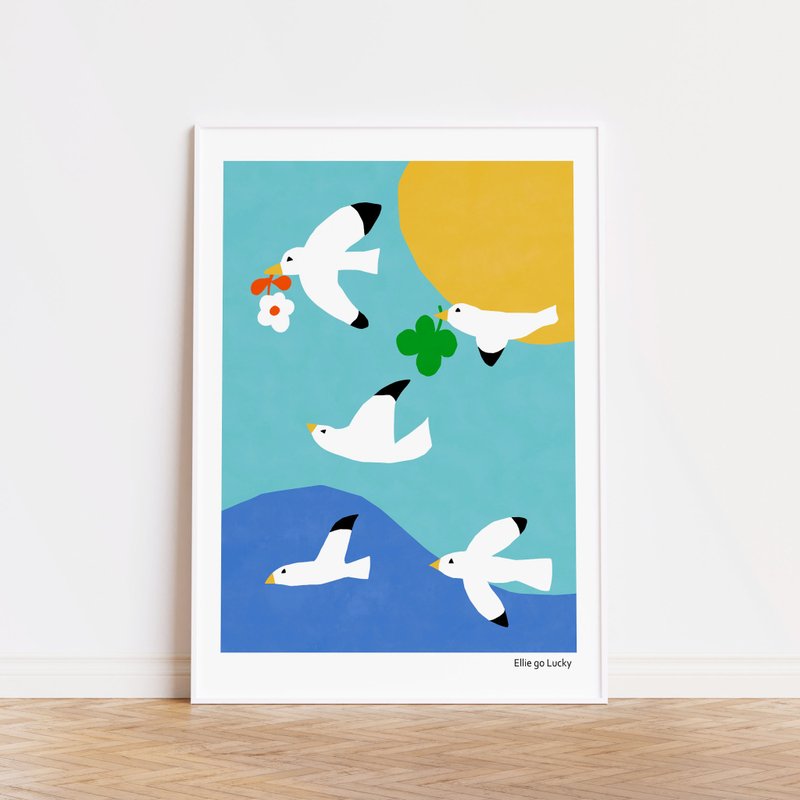 Art print/ Birds / Illustration poster A3,A2 - Posters - Paper Blue