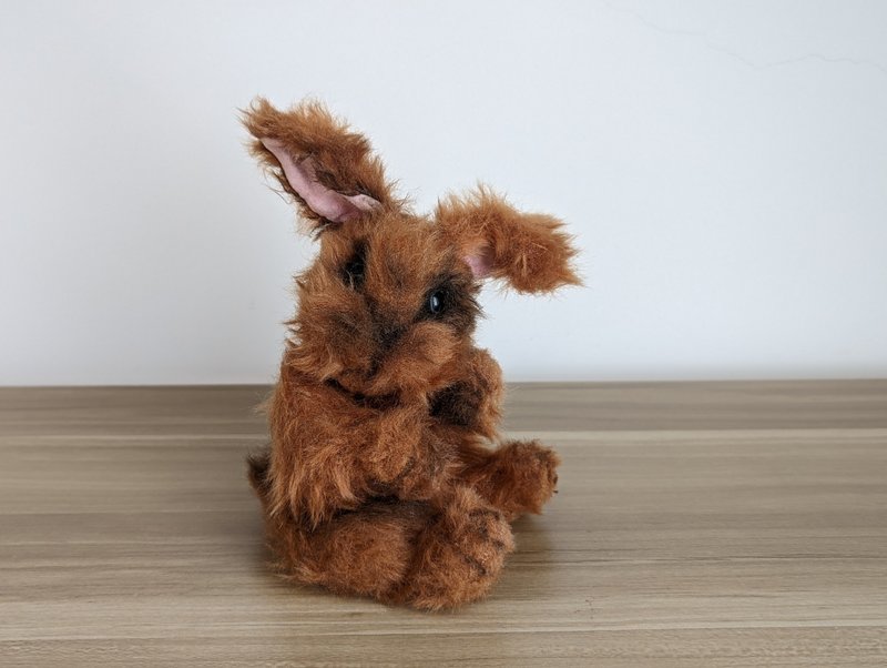 [Spot] Rabbit Handmade Teddy Bear Fluffy Doll Doll Original Doll Doll - Stuffed Dolls & Figurines - Cotton & Hemp Brown