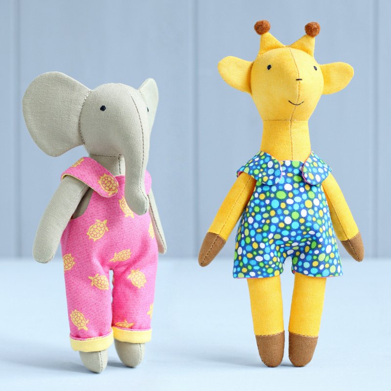2 PDF Mini Elephant + Mini Giraffe Sewing Patterns Bundle - 手工藝教學/工具書 - 其他材質 
