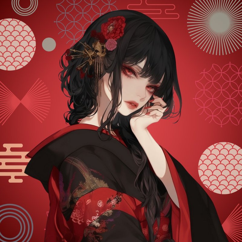 NaChiオリジナルステッカー【座敷童子】 - 貼紙 - 紙 紅色
